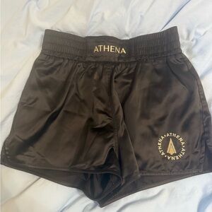 Athena Black Satin Athletic Shorts